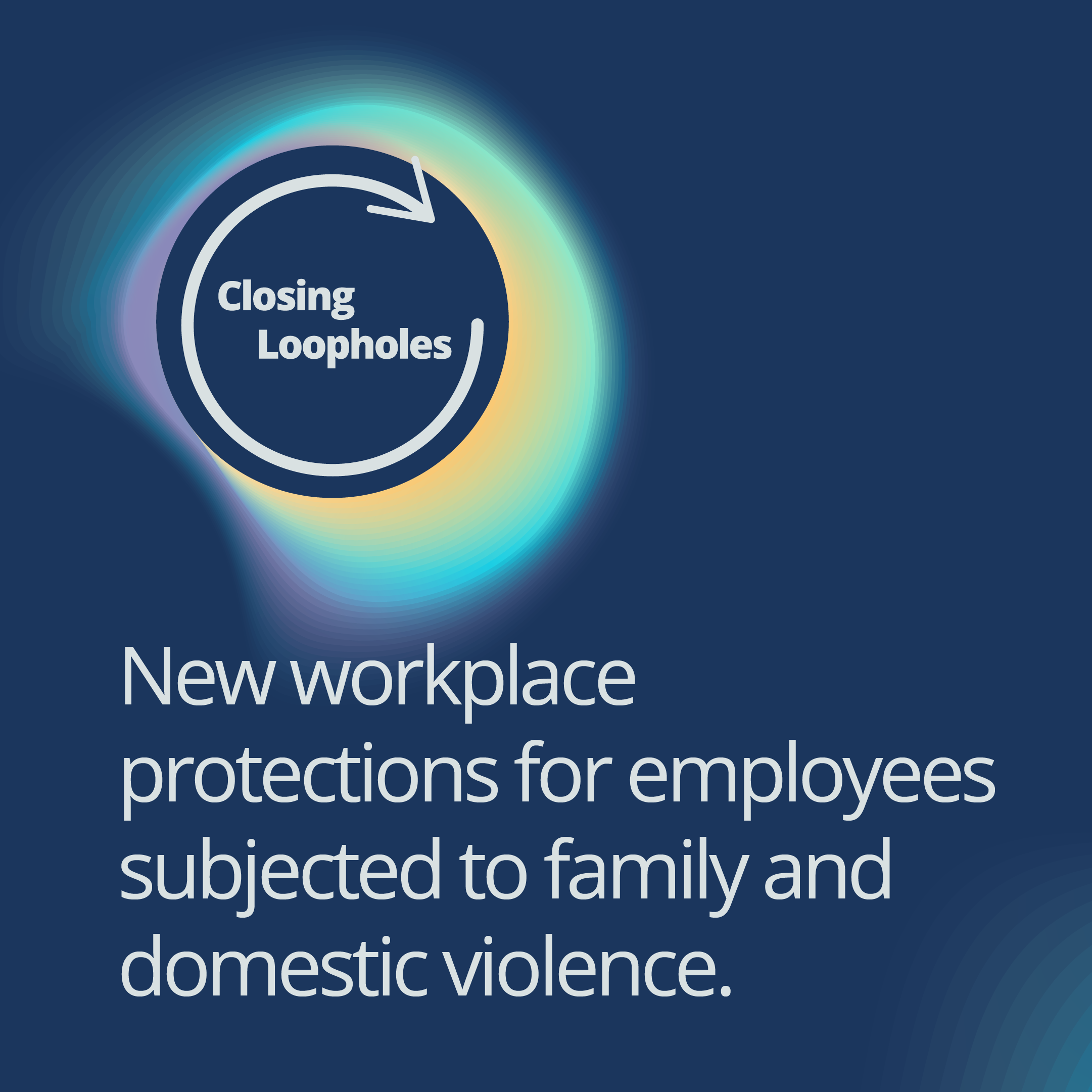 Image with text New workplace protections for employees subjected to family and domestic violence