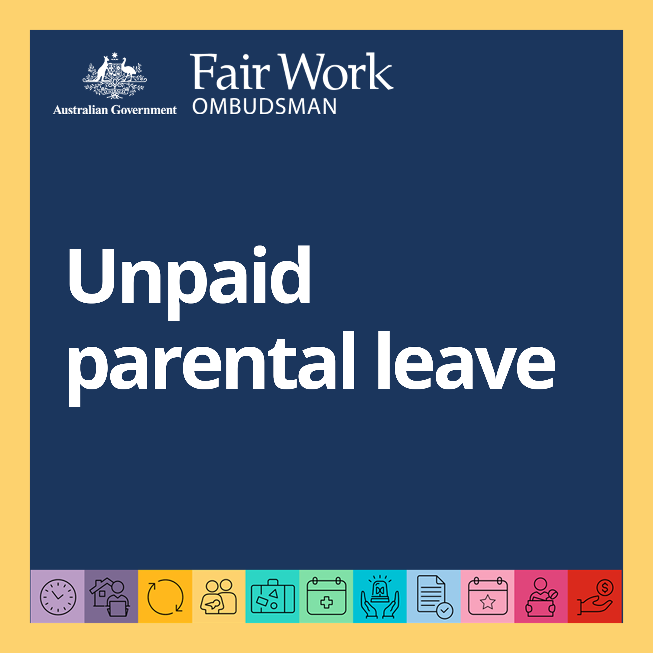 image of a blue background with the words unpaid parental leave