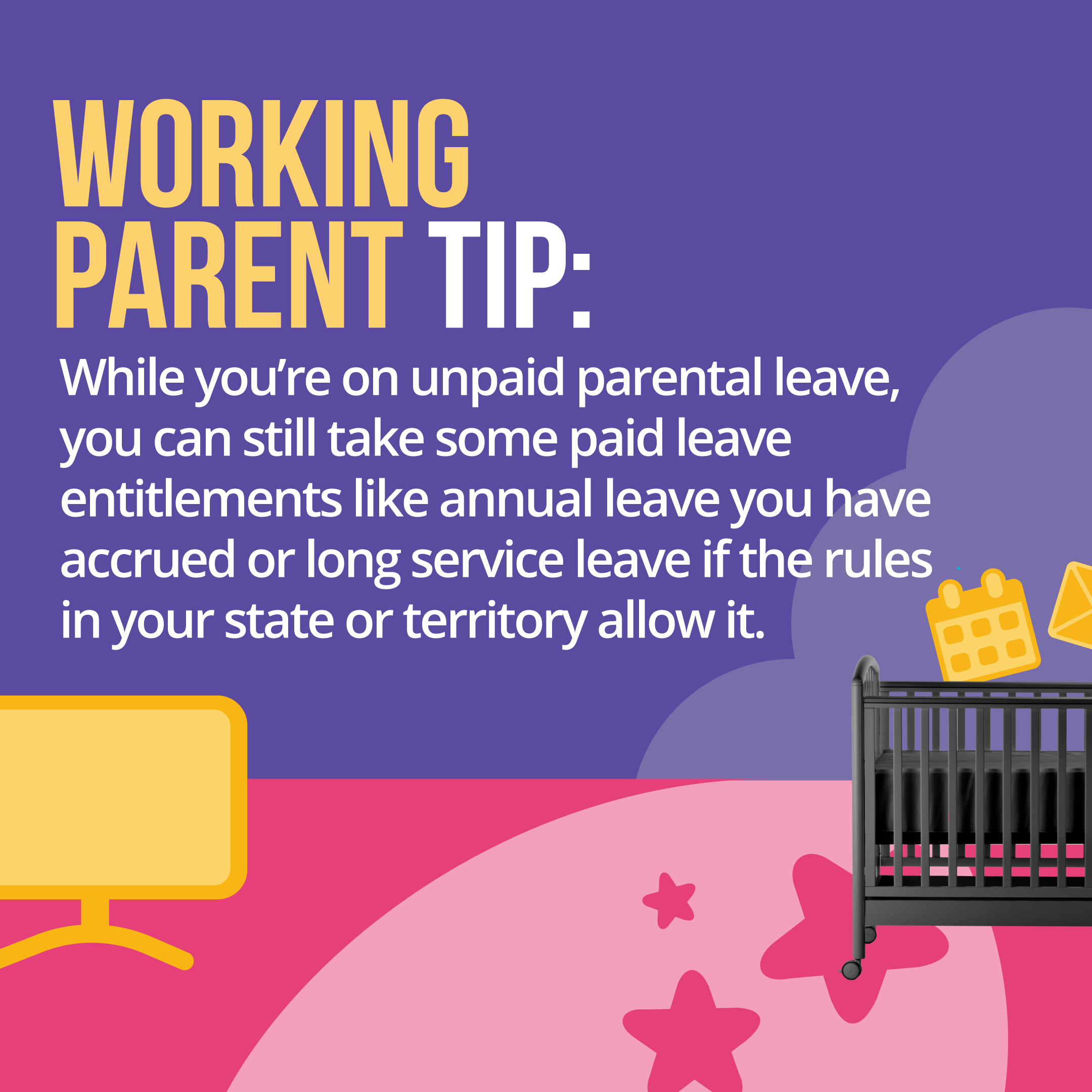 text describing a tip for working parents.