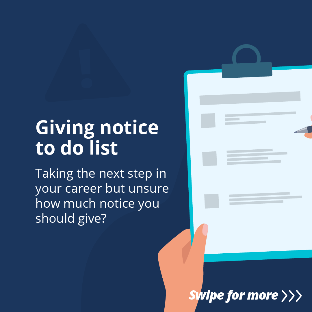 Illustration with text reading giving notice check list