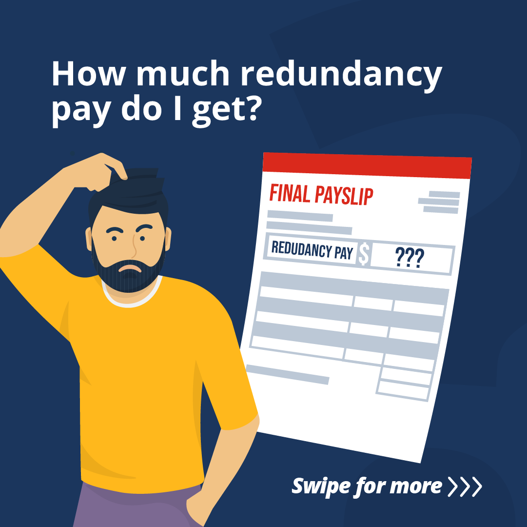 Illustration with text reading How much redundancy pay do I get