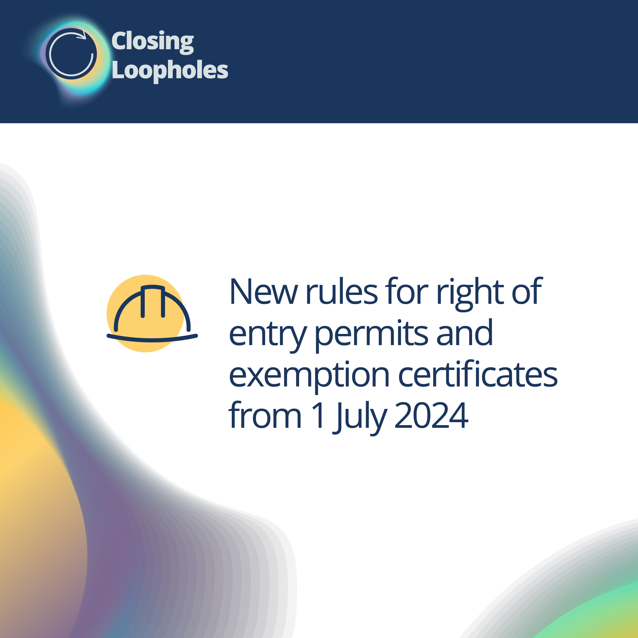 Illustration with text reading New rules for right of exemption permits and exemption certificates from 1 July 2024