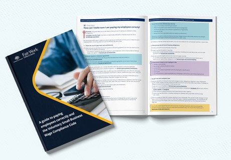 cover and internal pages of the Voluntary Small Business Wage Compliance Code