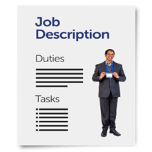 A job description document outlining duties and tasks