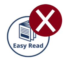 The Easy Read logo with a cross next to it