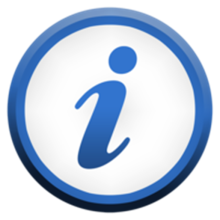 Blue information icon. A blue 'i' inside a blue circle. 