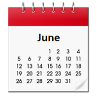 A calendar showing the month of June